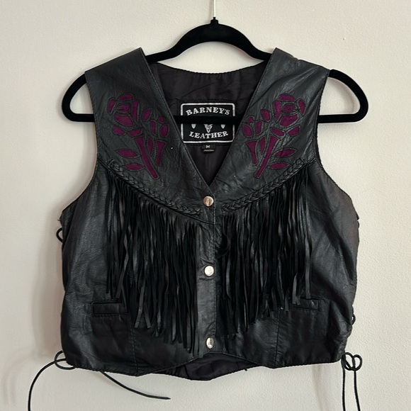 Vintage Leather Rose Corset Vest - Picture 3 of 12